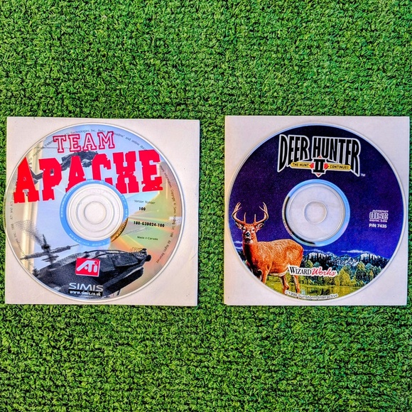 Team Apache Game PC CD-ROM ATi Video Cards (1998) Eidos Pure+Deer Hunter II Set - Picture 1 of 1